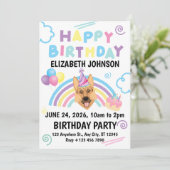 German Shepherd Birthday Invitation in White (Debout devant)