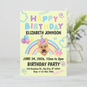 German Shepherd Birthday Invitation in Yellow (Debout devant)