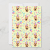 German Shepherd Birthday Invitation in Yellow (Dos)
