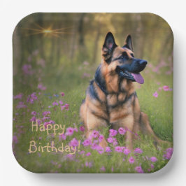 German Shepherd Birthday Papieren Bordje