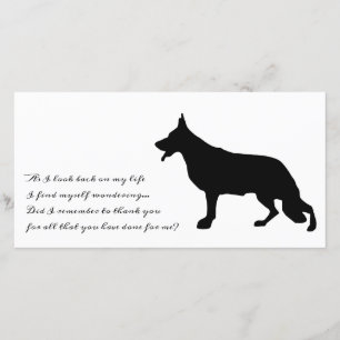 German Shepherd Black Silhouette Bedankkaart