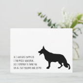 German Shepherd Black Silhouette Bedankkaart (Staand voorkant)