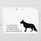 German Shepherd Black Silhouette Bedankkaart (Voorkant / Achterkant)