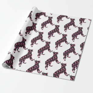 German-Shepherd-Cancer-Ribbon-Black Cadeaupapier