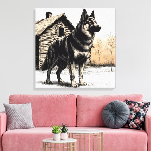 German Shepherd Canvas Afdruk (Insitu (Woonkamer))