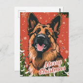 German Shepherd Christmas Briefkaart (Voorkant / Achterkant)