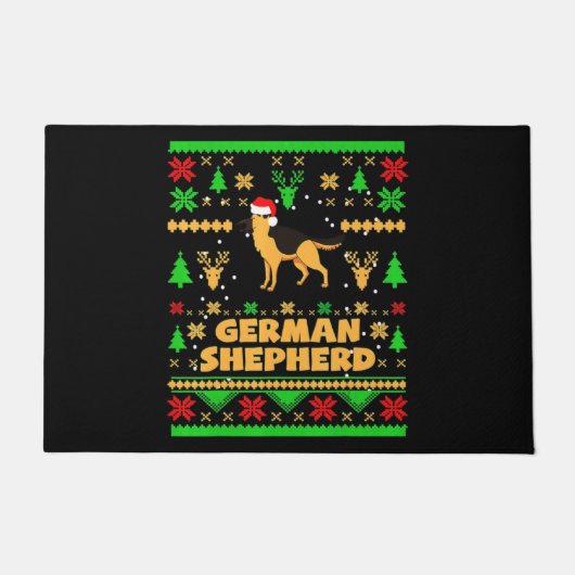 German Shepherd Christmas Deurmat (Voorkant)