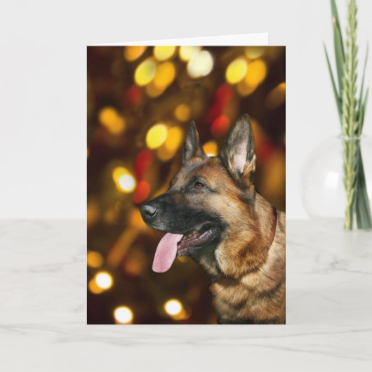 German Shepherd Christmas Feestdagen Kaart (Voorkant)