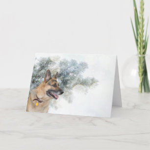 German Shepherd Christmas Feestdagen Kaart