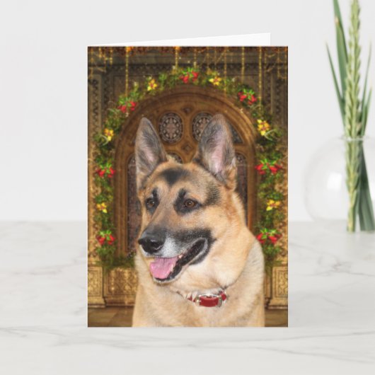 German Shepherd Christmas Feestdagen Kaart (Voorkant)