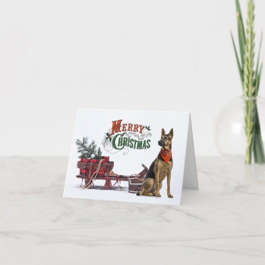 German Shepherd Christmas Feestdagen Kaart (Voorkant)