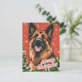 German Shepherd Christmas Feestdagenkaart (Staand voorkant)