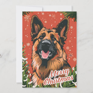 German Shepherd Christmas Feestdagenkaart