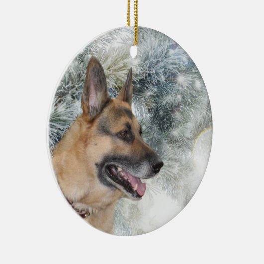 German Shepherd Christmas Keramisch Ornament (Rechts)
