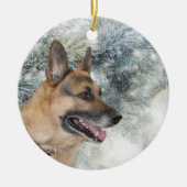 German Shepherd Christmas Keramisch Ornament (Voorkant)