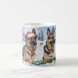 German Shepherd Christmas Koffiemok