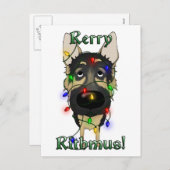 German Shepherd Christmas Lights Feestdagenkaart (Voorkant / Achterkant)