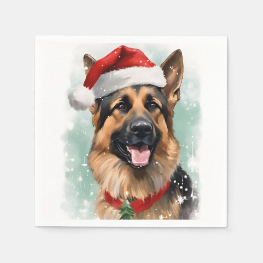 German Shepherd Christmas Servet (Voorkant)