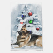 German Shepherd Christmas Theedoek (Verticaal)