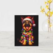German Shepherd Christmas Tree Lights Xmas Pajama Kaart (Gele Bloem)