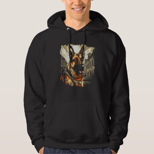 German Shepherd Classic  Design Hoodie (Voorkant)