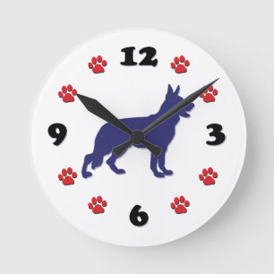 German Shepherd Clock Ronde Klok