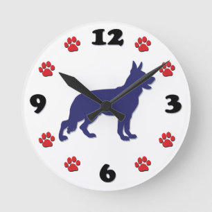 German Shepherd Clock Ronde Klok