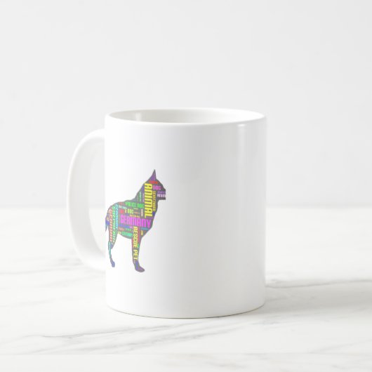 German Shepherd Cloud Tygraphy Koffiemok (Voorkant links)