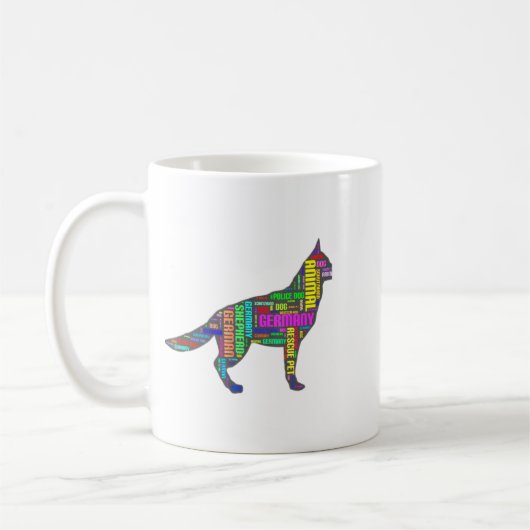 German Shepherd Cloud Tygraphy Koffiemok (Links)