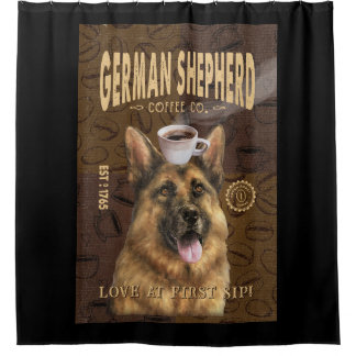 German Shepherd Coffee Company Canvas Douchegordijn