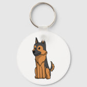 German Shepherd Cute Cartoon Sleutelhanger (Voorkant)