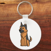 German Shepherd Cute Cartoon Sleutelhanger (Voorkant)