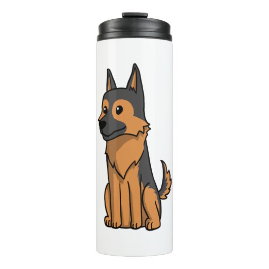 German Shepherd Cute Cartoon Thermosbeker (Voorkant)
