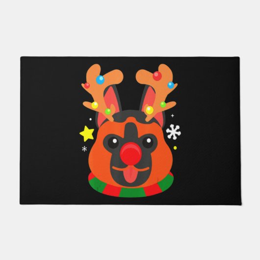 German Shepherd Cute Christmas Deurmat (Voorkant)