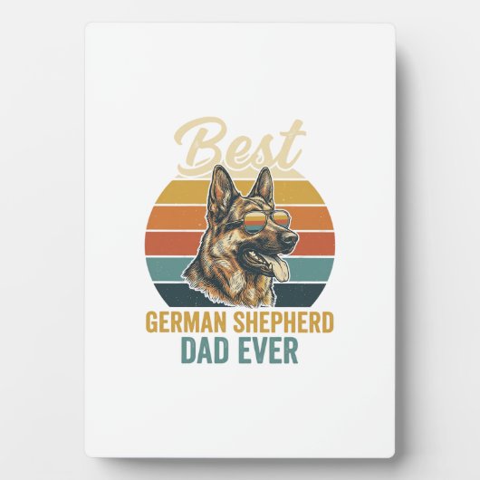 German Shepherd Dad Vintage Sunset Shirt Design Fotoplaat (voorkant)