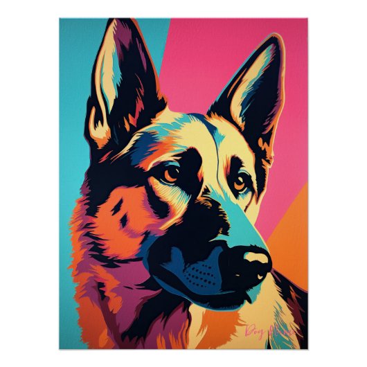 German Shepherd Dog 001 - Bruno Pokopen Perfect Poster (Voorkant)