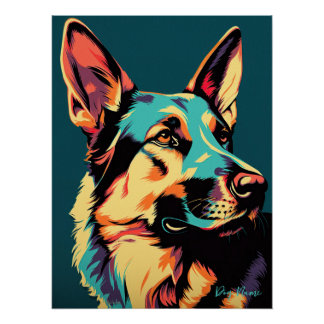 German Shepherd Dog 002 - Bruno Pokopen Perfect Poster