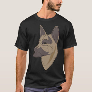 German Shepherd Dog 2 C One Line Drawing T-shirt