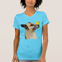 German Shepherd Dog and Duck
