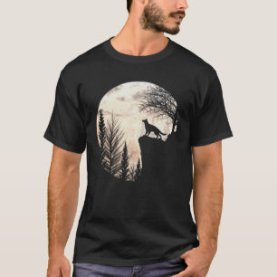 German Shepherd Dog and Moon Funny Halloween Costu T-shirt