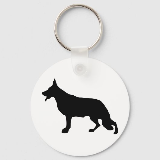 German Shepherd Dog black Sleutelhanger (Voorkant)