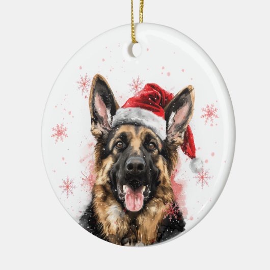 German Shepherd Dog Christmas Personalized Keramisch Ornament (Links)