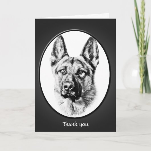 German Shepherd dog "Dankuwel" Bedankkaart (Voorkant)