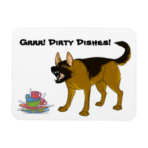 German Shepherd Dog Dirty Dishes Magneet