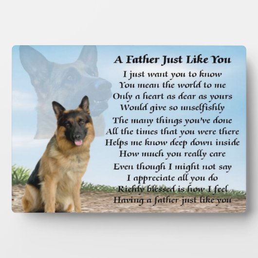 German Shepherd Dog Father Poem Plaque Fotoplaat (voorkant)