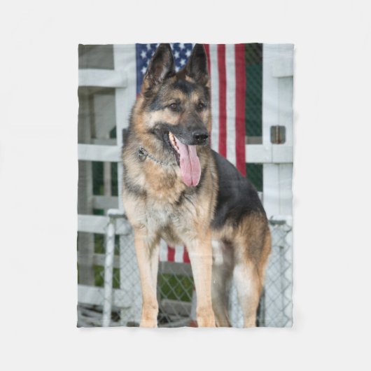 German Shepherd Dog Fleece Deken (Voorkant)