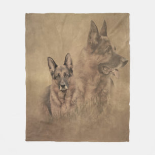 German Shepherd Dog Fleece Deken