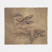 German Shepherd Dog Fleece Deken (Voorkant (Horizontaal))