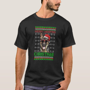 German Shepherd Dog Funny Merry Woofing Kerstmis T-shirt