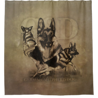 German Shepherd Dog - GSD Collage Douchegordijn